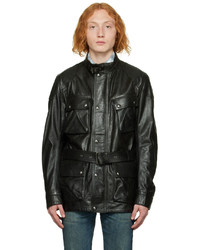 Belstaff Black Trialmaster Panther Leather Jacket