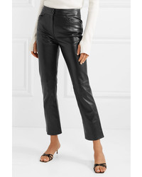 Stand Avery Cropped Leather Flared Pants