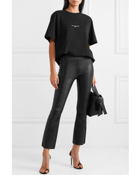 Sprwmn Cropped Leather Flared Pants