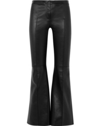 Alexander McQueen Cropped Leather Flared Pants