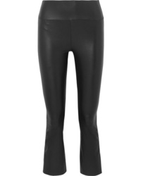 Sprwmn Cropped Leather Flared Pants