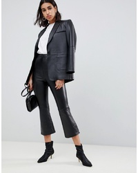ASOS DESIGN Premium Leather Kickflare Trousers