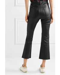 Current/Elliott The Kick Cropped Leather Flared Pants