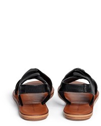 Derek Lam 10 Crosby By Pell Twist Strap Leather Flat Sandals