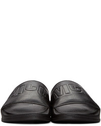 MCQ Alexander Ueen Black Leather Slides