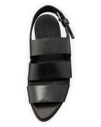Alexander Wang Alisha Leather Slingback Flat Sandal Black