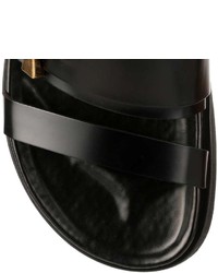 Alexander McQueen Black Leather Slide Sandal