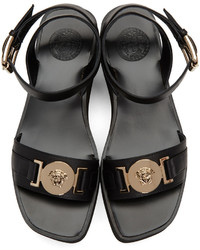 Versace Black Medusa Flatform Sandals