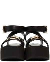 Versace Black Medusa Flatform Sandals