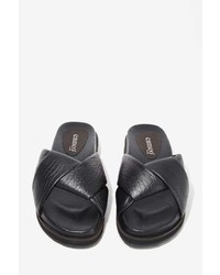 Nasty Gal Cameo Collective Collective Back And Forth Leather Slide Sandals