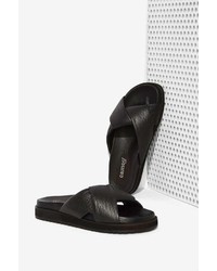 Nasty Gal Cameo Collective Collective Back And Forth Leather Slide Sandals