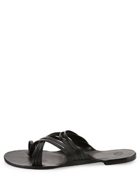 The Row Cannes Strappy Flat Sandal Black