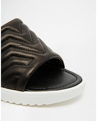 Asos Collection Flatter Padded Leather Sliders