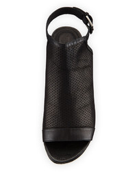 Eileen Fisher Cover Perforated Leather Sandal Black
