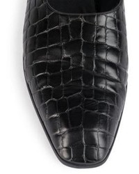 Stella McCartney Croc Embossed Leather Flat Mules