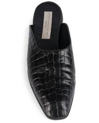 Stella McCartney Croc Embossed Leather Flat Mules