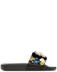 Dolce & Gabbana Dolce And Gabbana Black Flower Slide Sandals