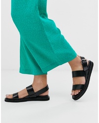 Other Stories Double S Flat Sandals In Black