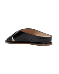 Gabriela Hearst Ellington Croc Effect Leather Wedge Sandals