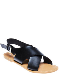 Wet Seal Faux Leather Criss Cross Slide Sandals