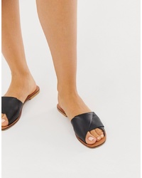 ASOS DESIGN Favoured Leather Flat Sandals