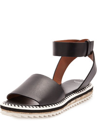 Givenchy Flat Ankle Wrap Espadrille Sandal Black