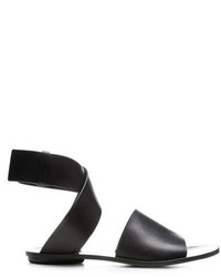 Proenza Schouler Flat Leather Sandals In Black