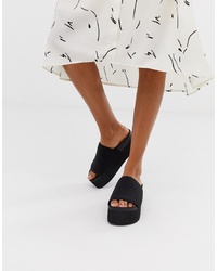 Monki Flatform Slip On Sandal In Black
