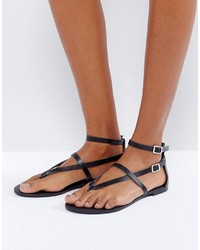 Asos Forceful Leather Flat Sandals