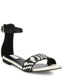 Cole Haan Genevieve Weave Leather Ankle Strap Sandals