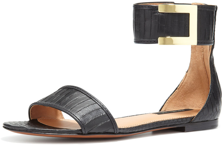 black snakeskin sandals