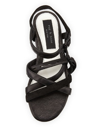 Rag & Bone Hadi Leather Flat Sandal Black