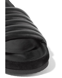 Isabel Marant Hellea Quilted Leather Slides Black
