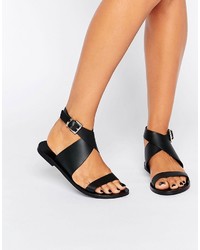 Sol Sana Kennedy Cross Strap Leather Flat Sandals