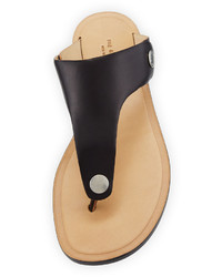 Rag & Bone Luna Flat Leather Thong Sandal Black