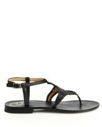 Jack Rogers Maci Whipstitched Leather Flat Sandals