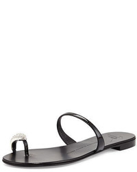 Giuseppe Zanotti Metallic Toe Ring Flat Sandal