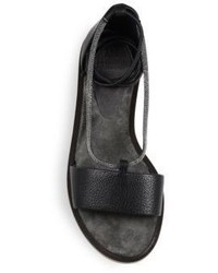 Brunello Cucinelli Monili Trim Leather Ankle Wrap Sandals