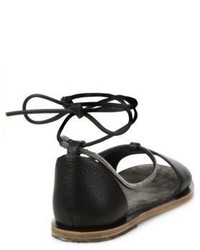 Brunello Cucinelli Monili Trim Leather Ankle Wrap Sandals