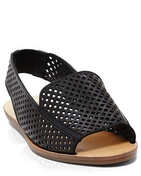 Dolce Vita Open Toe Perforated Slingback Flat Sandals Lisco