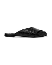 Trademark Pajama Croc Effect Leather Sandals