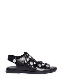 Alexander Wang Patricia Rivet Lace Up Leather Flat Sandals