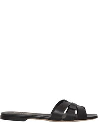Saint Laurent 10mm Tribute Leather Slide Sandals