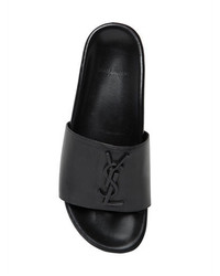 Saint Laurent Joan Logo Leather Slide Sandals