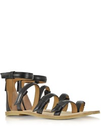 Marc by Marc Jacobs Seditionary Black Leather Flat Sandal