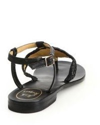 Jack Rogers Shelby Whipstitched Leather Sandals