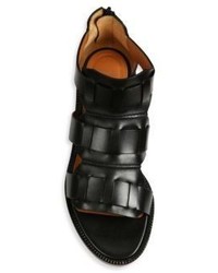 Givenchy Sode Line Leather Flat Sandals