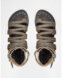 Free People Sunever Gladiator Leather Flat Sandals