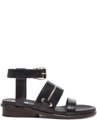Balenciaga Tri Strap Flat Leather Sandals