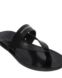 DSQUARED2 Logo Leather Flip Flops